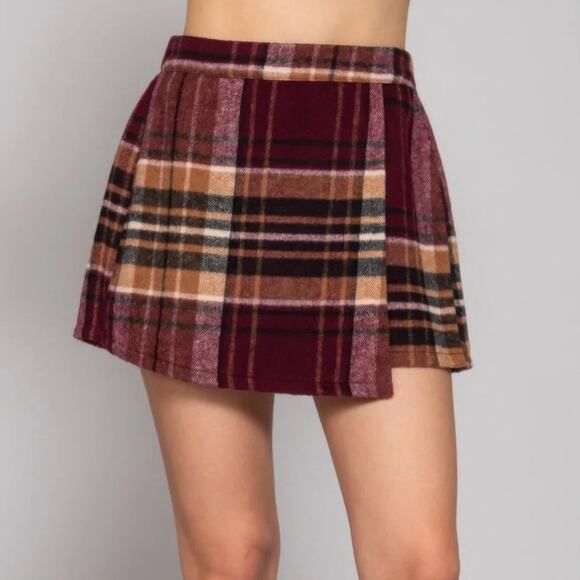 Amazing Lace Women’s Clueless Plaid Wool Blend Skort, Size Small - Picture 1 of 12